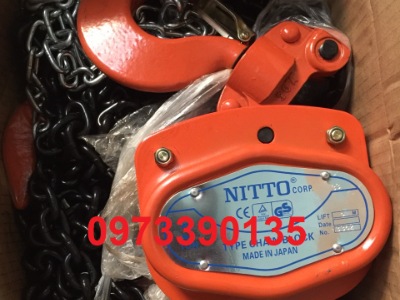 Pa lăng xích kéo tay 3 tấn 3 mét Nitto 30VP5 hàng chính hãng, giá rẻ tại Hà Nội